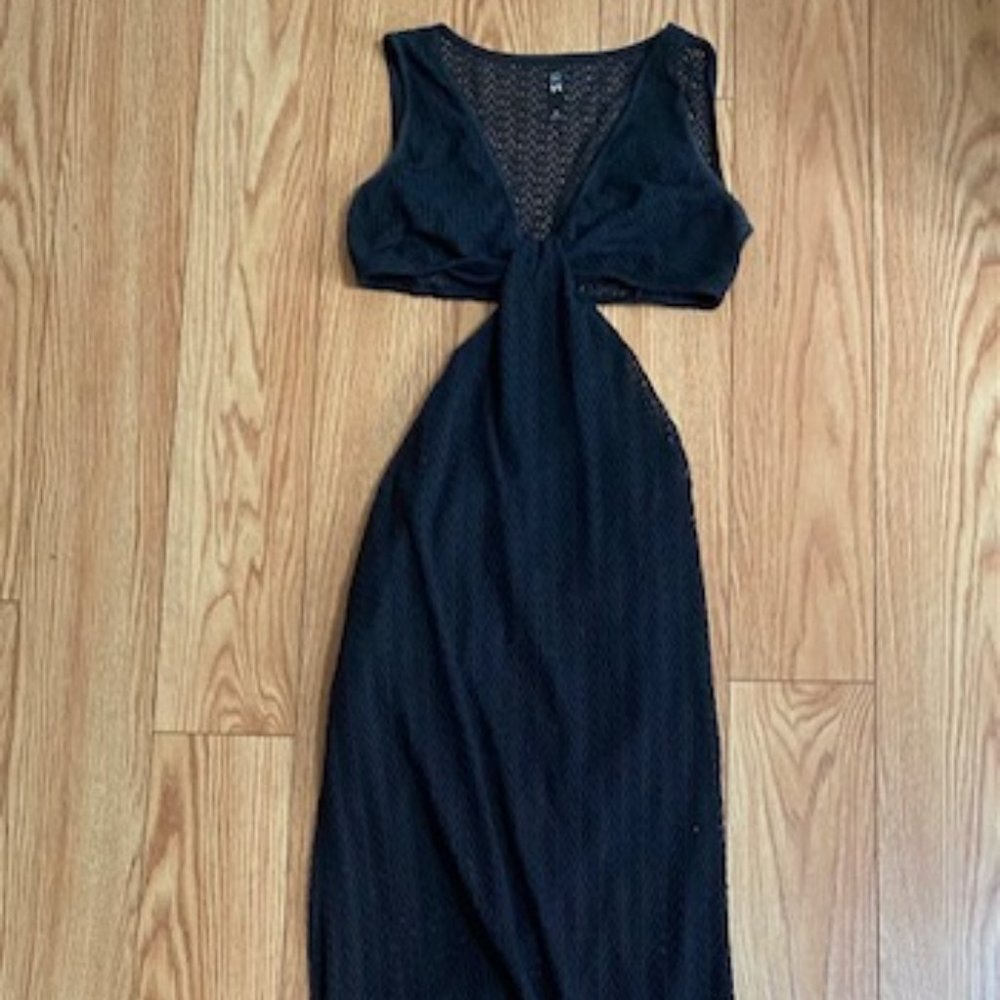 Black Maxi Dress with Side Cut-outs